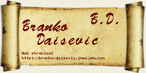 Branko Daišević vizit kartica